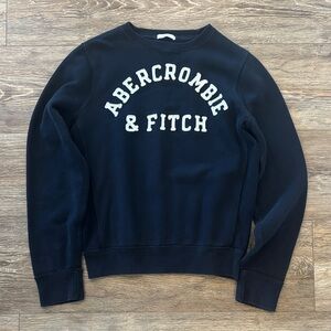 Abercrombie & Fitch Muscle Fit Sweatshirt Dark Navy Blue Crewneck Men's Size L